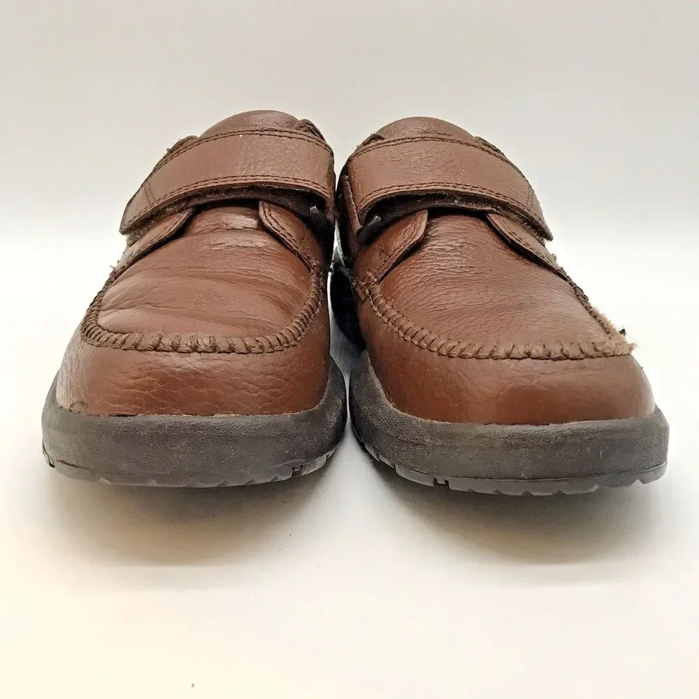 Dr. Comfort Scott 9020 Comfort Shoe Men's 9.5M Brown Leather Low Top Hook & Loop